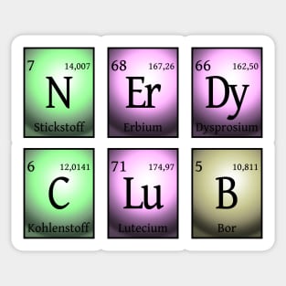 nerdy club in chemical elements... Sticker